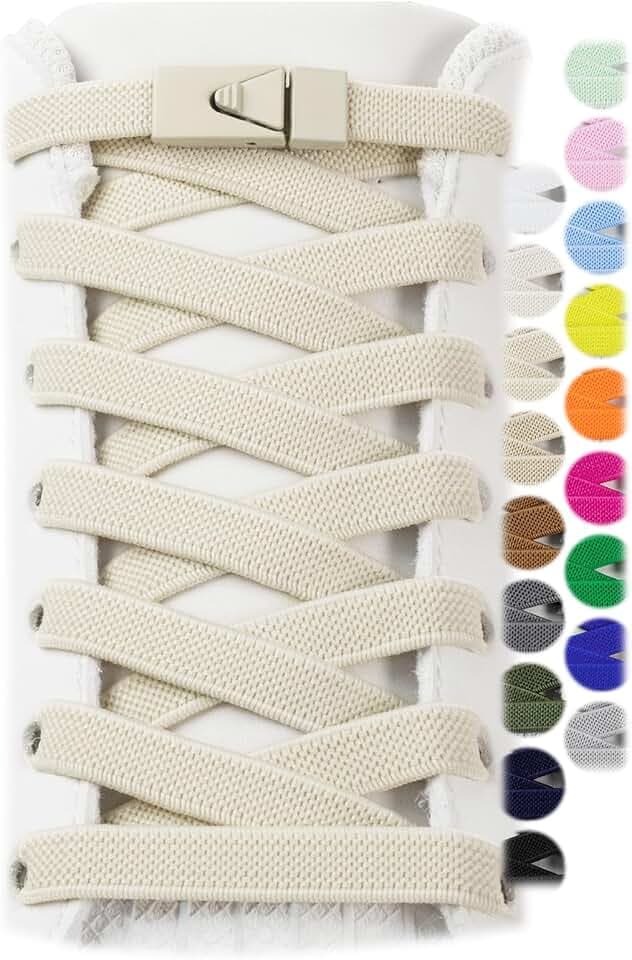 Stepace 2 Pairs Elastic Shoe Laces for Sneakers No Tie Shoelaces for Adults