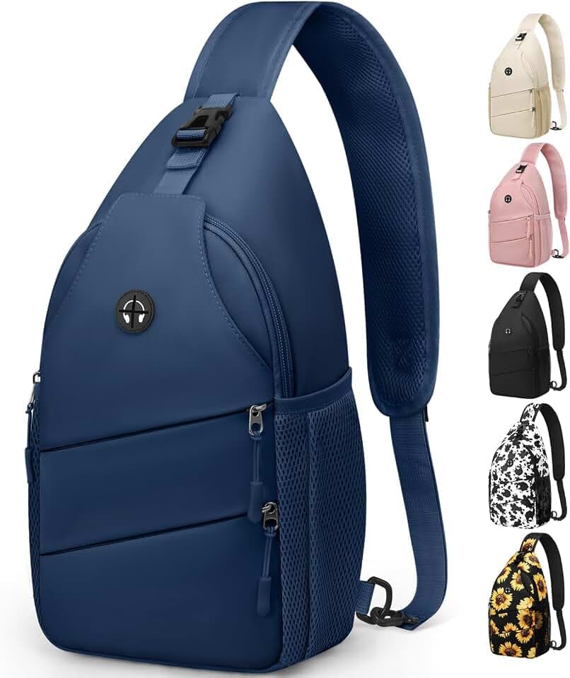 Pritent Crossbody Bags for Women Men Trendy Sling Bag Backpack Casual Chest Bag with Convertible Shoulder Strap