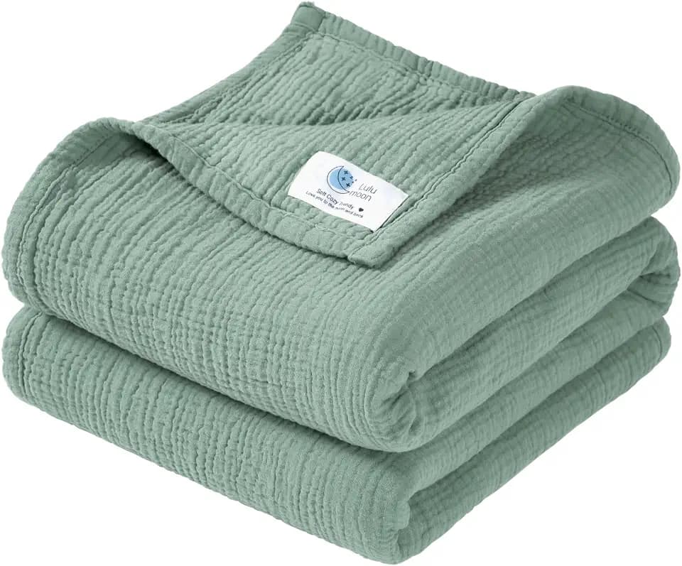 lulumoon Musselin Babydecke Baumwolle – Atmungsaktive Decke Neugeborene