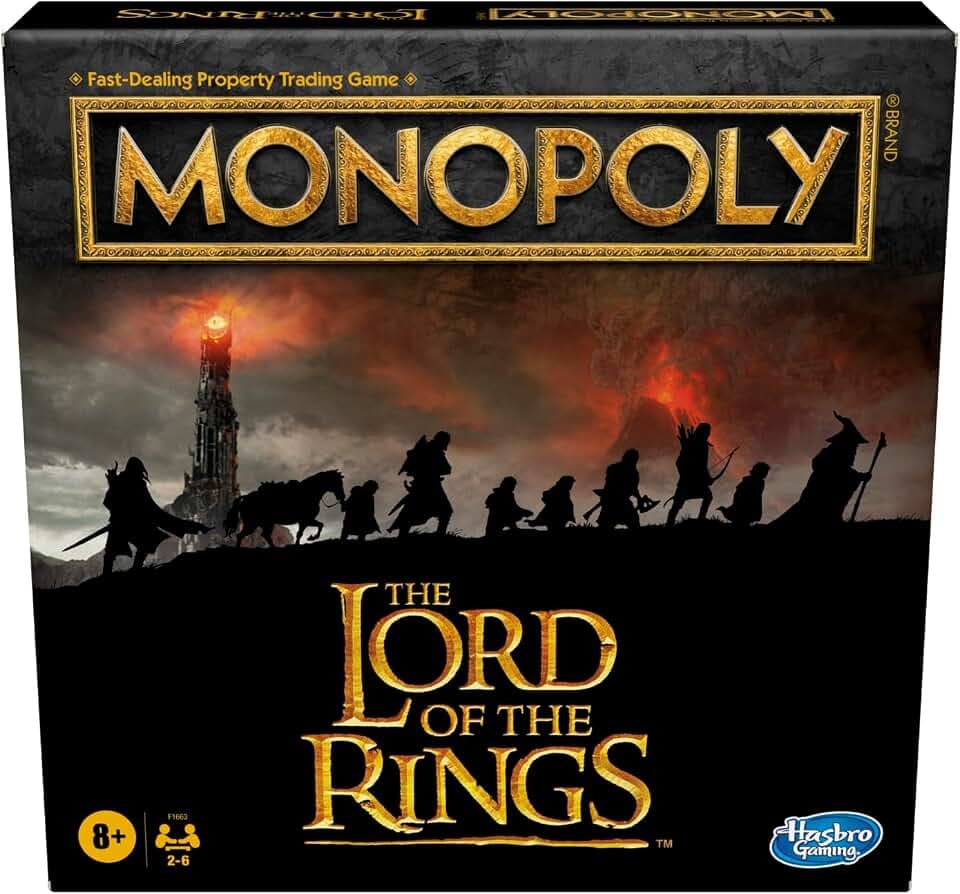 Hasbro Gaming Monopoly: The Lord of The Rings Edition Board Game Inspired by The Movie Trilogy, Play as a Member of The Fellowship, Ages 8 and Up (Amazon Exclusive)