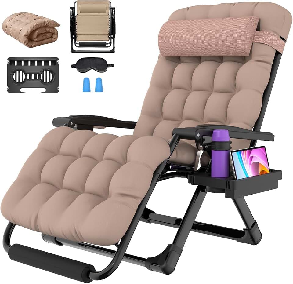 Suteck Oversized Zero Gravity Chair,500LBS 33In XXL Outdoor Recliner Chairs