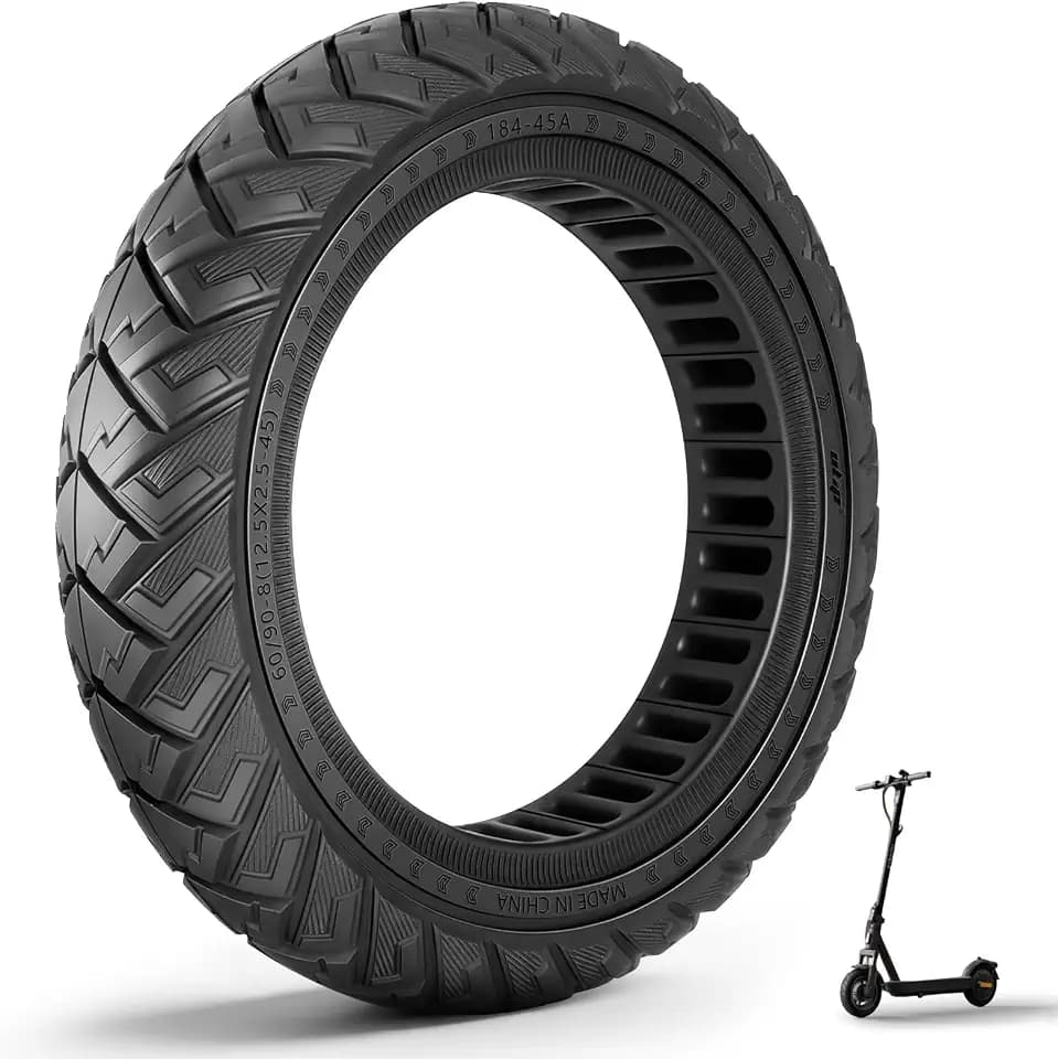 60/90-8 Vollreifen für Xiaomi 5 Plus, für Xiaomi 6 Elektroroller, 12-Zoll Ersatzreifen mit 45-mm-Schlitz, 12,5 x 2,5 Vollgummireifen Anti-Rutsch, Pannensicher (Schwarz 1 Stück)