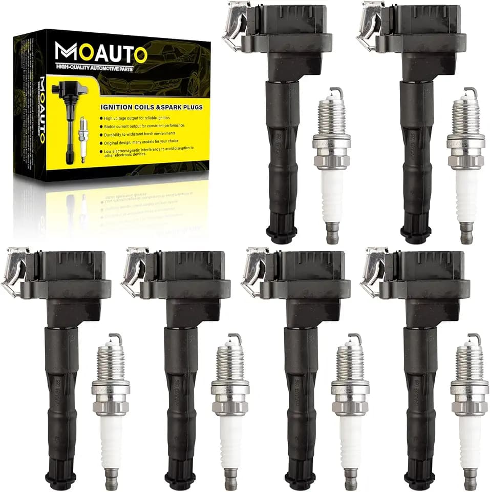 Set of 6 Ignition Coils Pack UF354 12137599219 & 6 PCS Iridium Spark Plugs
