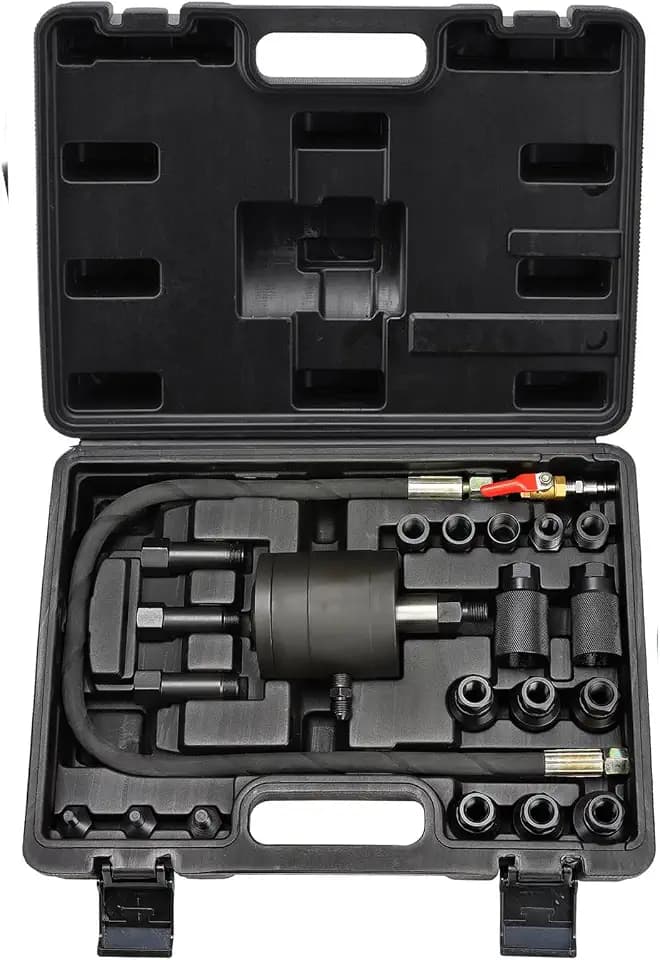 JAOGAUS Pneumatischer Einspritzdüsenabzieher Diesel Injektoren Abzieher + Adapter Injektoren, Abzieher Werkzeug, Injektor Werkzeug Auszieher, Common Rail CDI Werkzeug Set mit 21 Teilen