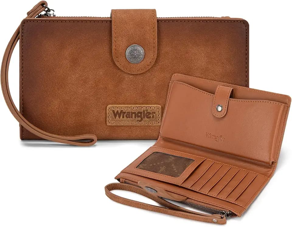 X Wrangler Wallets Women Minimalist Wristlet Wallets, Card Cases & Money Organizers Wallet Bifold with Phone Pocket