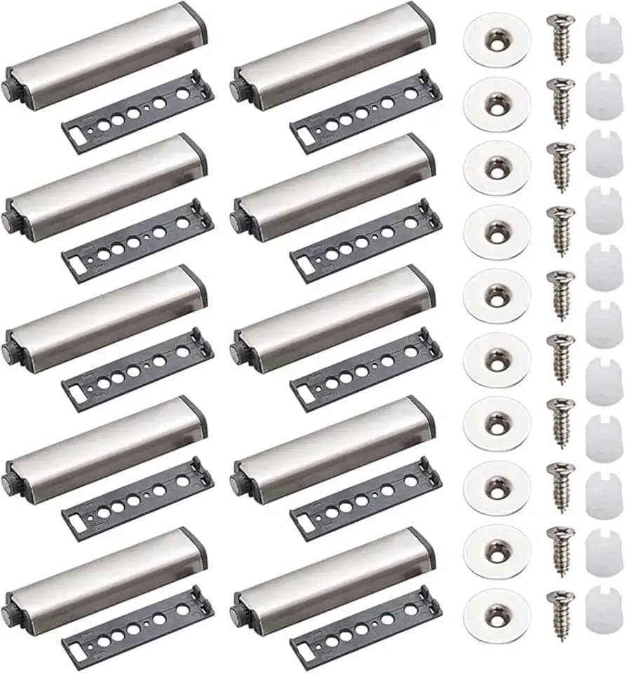 10 Stück Drucktüröffner Push to Open, Magnetschnapper Tip-On für Möbel, Schubladen und Schranktüren, Drucköffner mit Magnetmechanismus