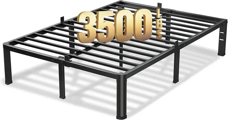 VIPSHOW 18 Inch King Bed Frame with Round Corners No Box Spring Needed