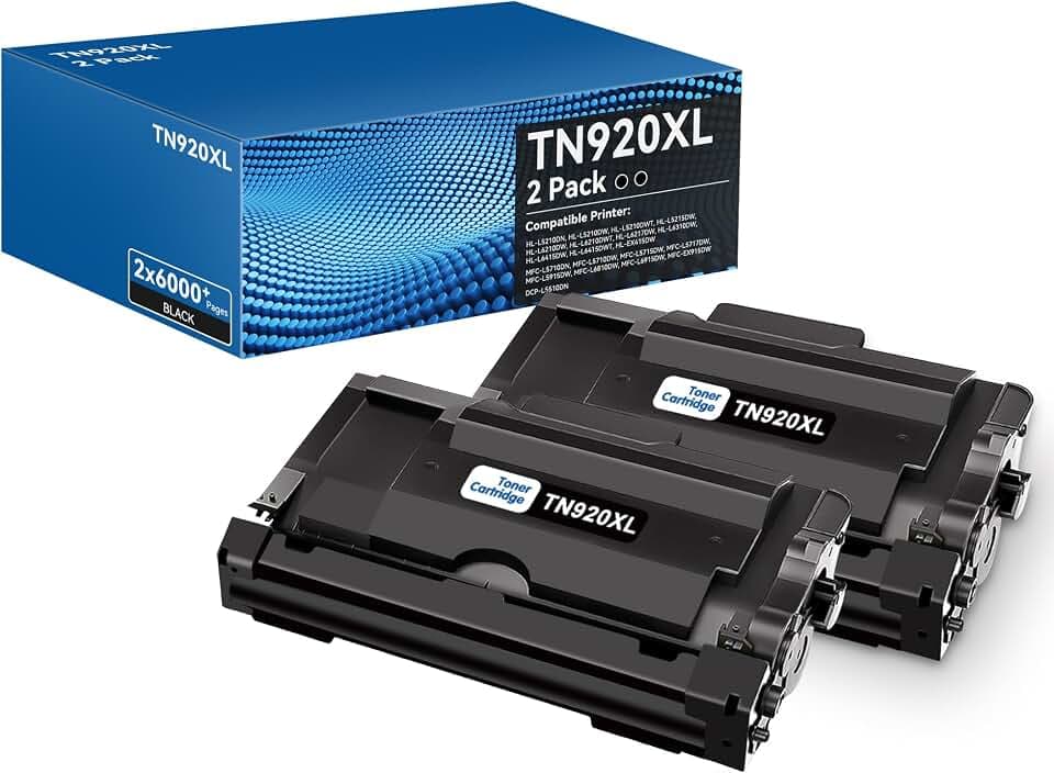 TN920XL Toner Cartridges High Yield 2 Pack Compatible for Brother TN920XL
