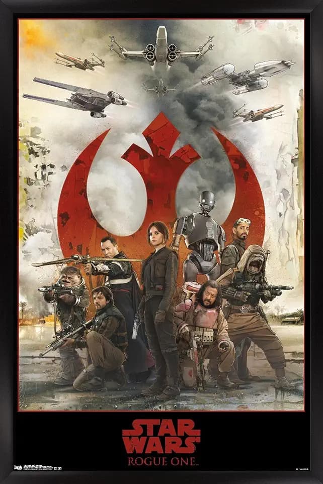 Trends International Star Wars: Rogue One - Assemble Wall Poster, 22.375" x 34", Black Framed Version