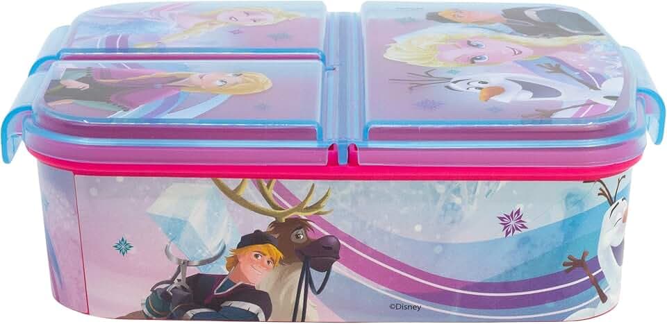 Stor Frozen (Disney) | Sandwich-Box für Kinder mit 3 Fächern - Snack-Halter - dekorierte Lunch-Box
