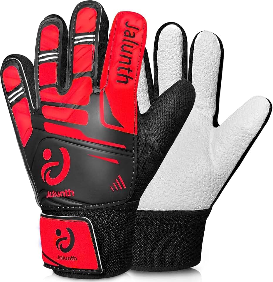 Jalunth Torwarthandschuhe Kinder Jungs Mädchen Junior Jungen Fußballhandschuhe Fussballhandschuhe Trainingshandschuhe Torwart Fussball Fußball Handschuhe größe 4 5 6 7 8 mit rutschfeste Latex