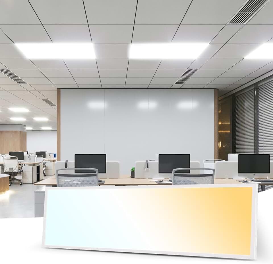 Art3d 2 Pack 1x4 FT LED Flat Panel Light, 3CCT Selectable Color Temperature 3000K/4000K/5000K, 0-10V Dimmable 5500LM Flush Mount Ceiling Light, 20W/30W/40W Drop Ceiling Light, UL&ETL Listed