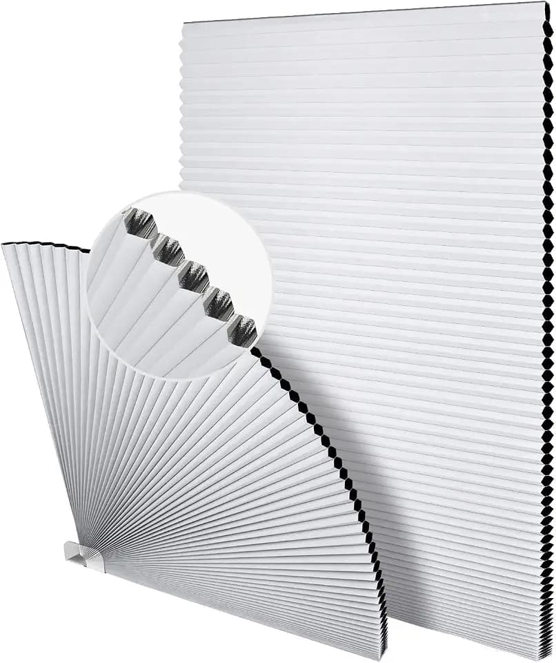 Grandekor 2 Pack Blackout Arch Window Shade,No Drill,48" W x 24" H,White