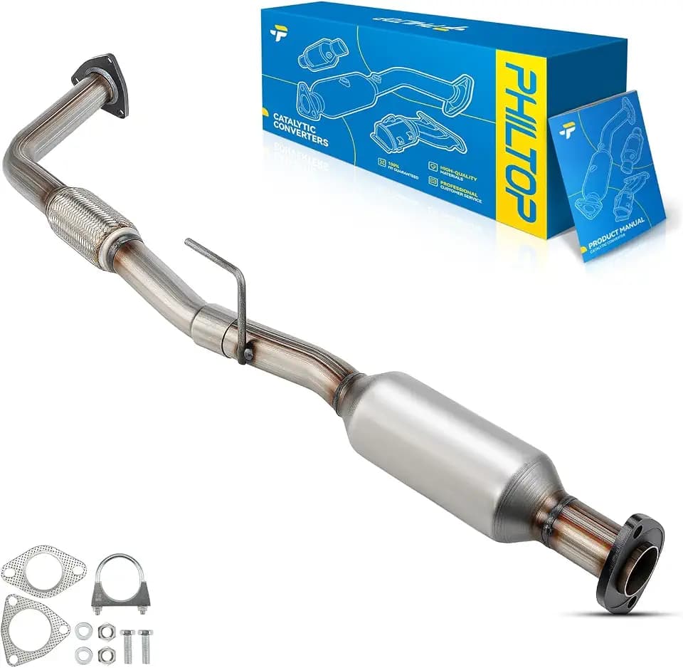 PHILTOP High Flow Rear Catalytic Converter Kit 55537, 642940, 40244 Compatible with Toyota 1997-2001 Camry 2.2L, 1999-2001 Solara 2.2L, EPA Compliant