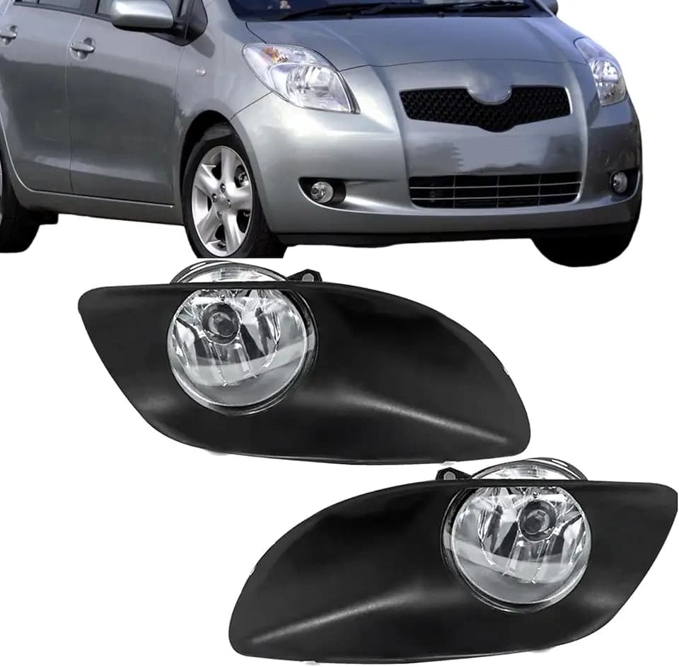 WFLNHB Left and Right Fog Lights Repalcement for Yaris 2007-2011 Fog Light Clear with Wiring Kit 812100D041 812100D042