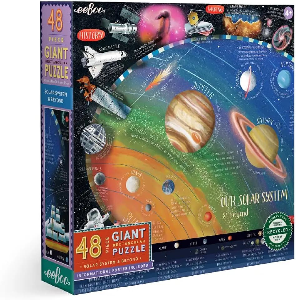eeBoo Solar System 48 Giant Piece Children's Puzzle, 30" x 24"