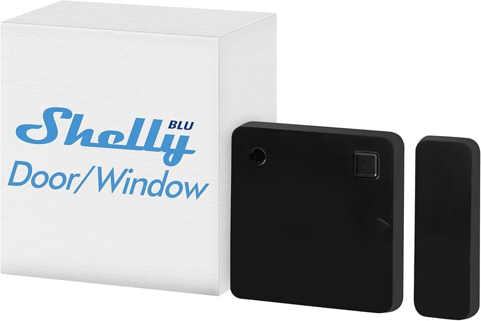 Shelly Blu Door/Window Schwarz | Bluetooth Smart Tür- und Fenstersensor mit LUX-Sensor | Sicherheit | Unmittelbare Reaktion | iOS Android App | Gateway Erforderlich | Szenen-Aktivierung