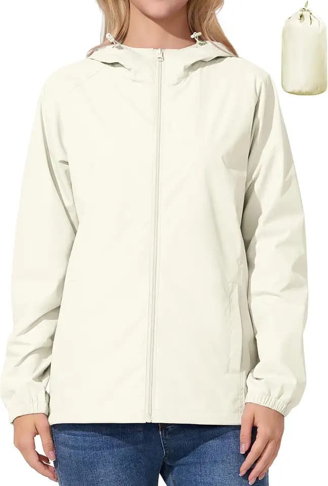 UIQUR Womens Raincoat Waterproof Lightweight Packable Rain Jacket