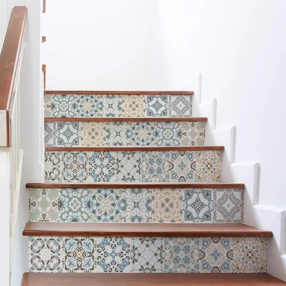 Ambiance Sticker Treppenfliesenaufkleber, Vinyl, stilvolle Ornamente, 15 x 105 cm