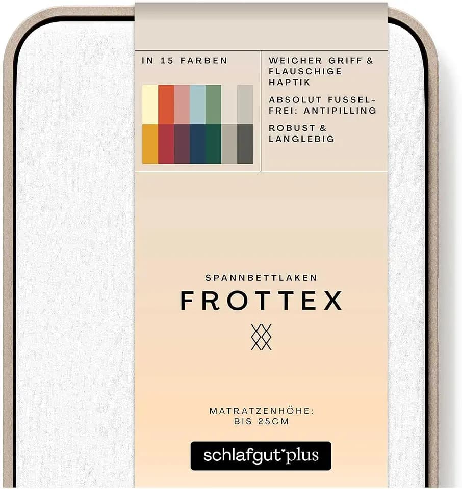 schlafgut Frottex Spannbettlaken 120x200 cm Frottee Baumwolle, Full-White