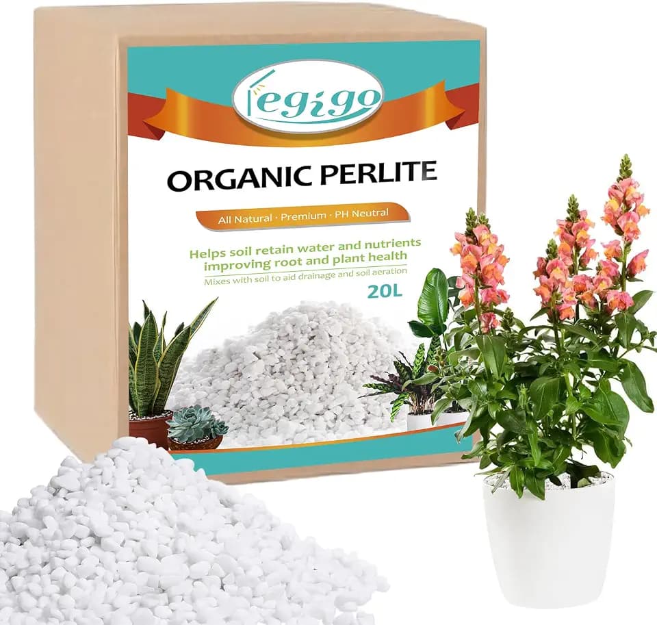 Legigo 20 Quarts Organic Perlite for Plants Indoor, Soil Mix Amendment