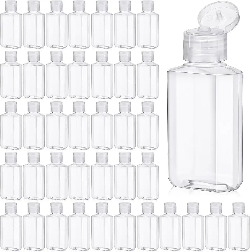Tanlade 300 Pack 2 oz Empty Hand Sanitizer Bottles with Flip Cap, Clear Lid
