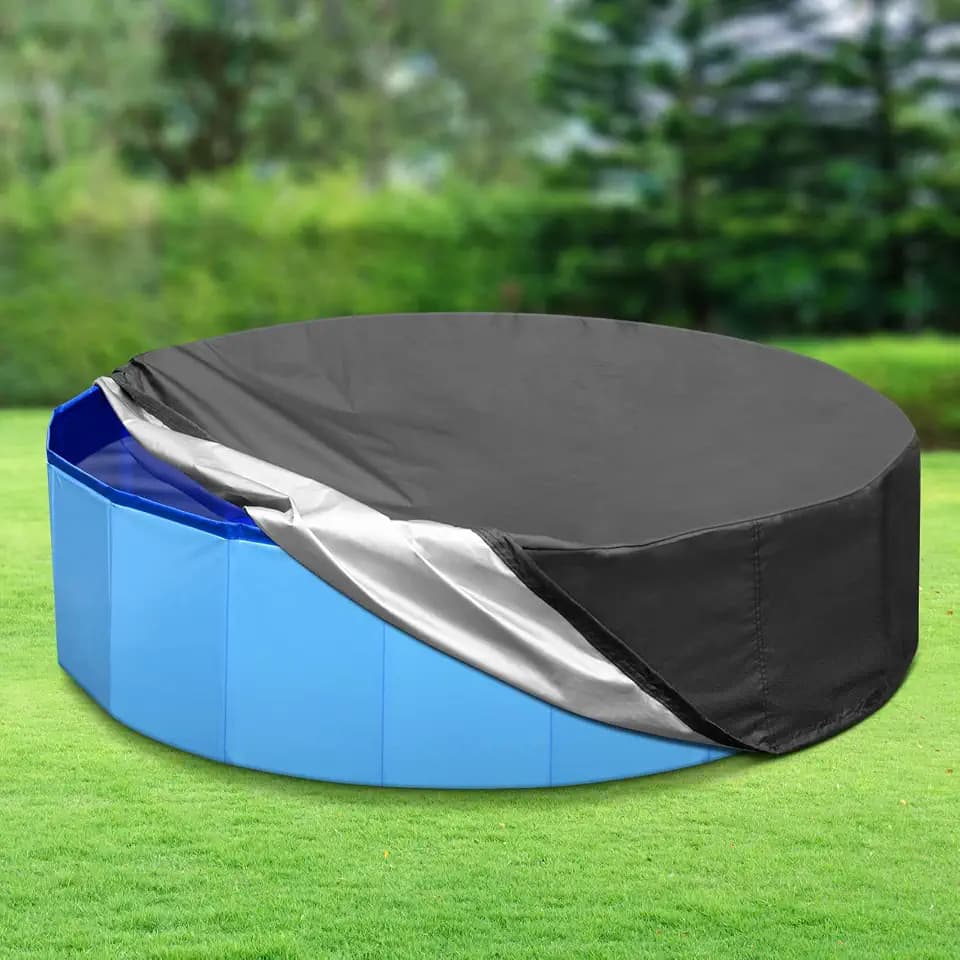 Tufmunb 63 inch Round Dog Pool Cover for Foldable Dog Pool/Kiddie Pool