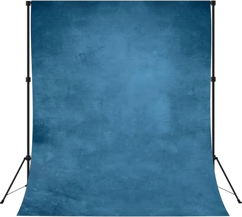 8x10ft Blue Backdrop Vintage Photography Backdrop for Professional Studio Backgrounds Blue Retro Photo Backdrop Prop Portrait Photo Backdrops for Photoshoot Backdrop Curtains Rod Pocket on Top