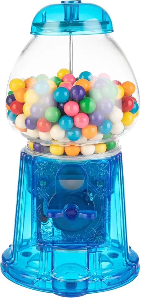 11-Inch Translucent Gumball Machine - Coin-Operated Candy Dispenser Vending Machine and Piggy Bank by Great Northern Popcorn (Blue)