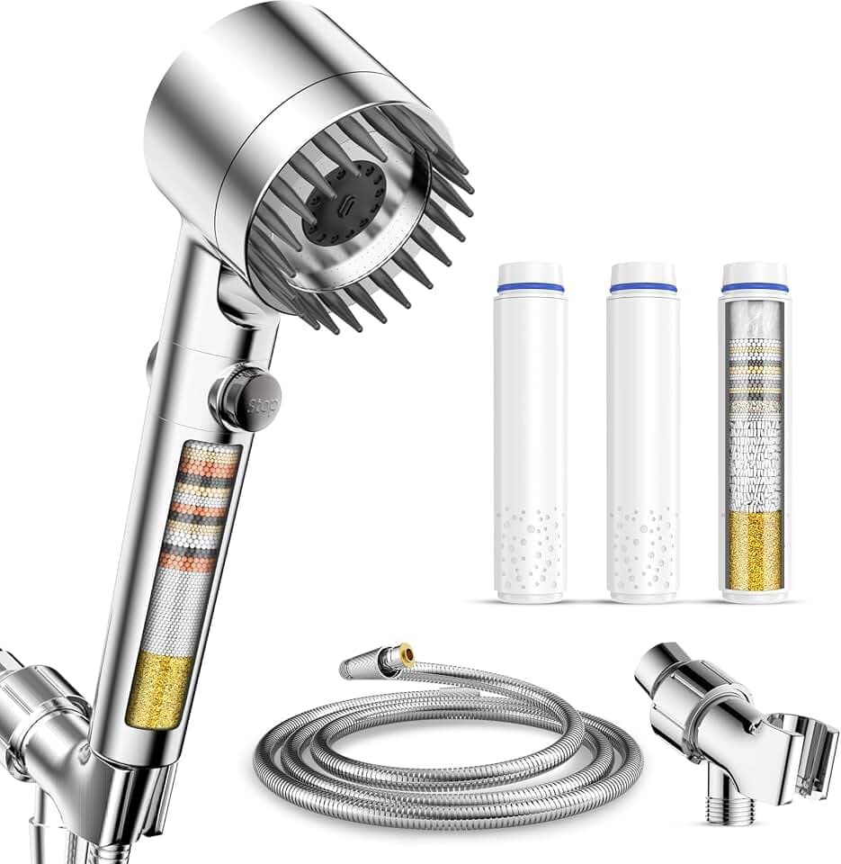 Filtered Shower Head with Handheld,3 Filters,High Pressure Shower Heads