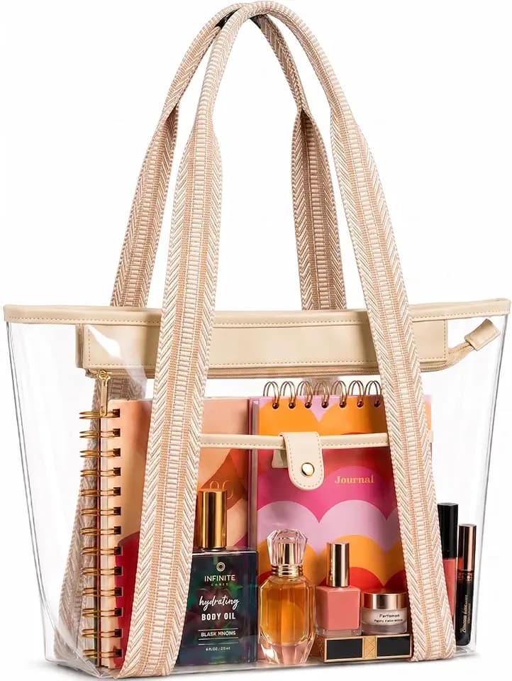 Handy Laundry Clear Bag for Stadium Events - Large Transparent Tote - Clear Purse for Women, Work, Beach & Shopping