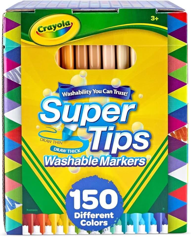 Crayola Super Tips Washable Markers for Kids 150ct, Bulk Coloring Markers