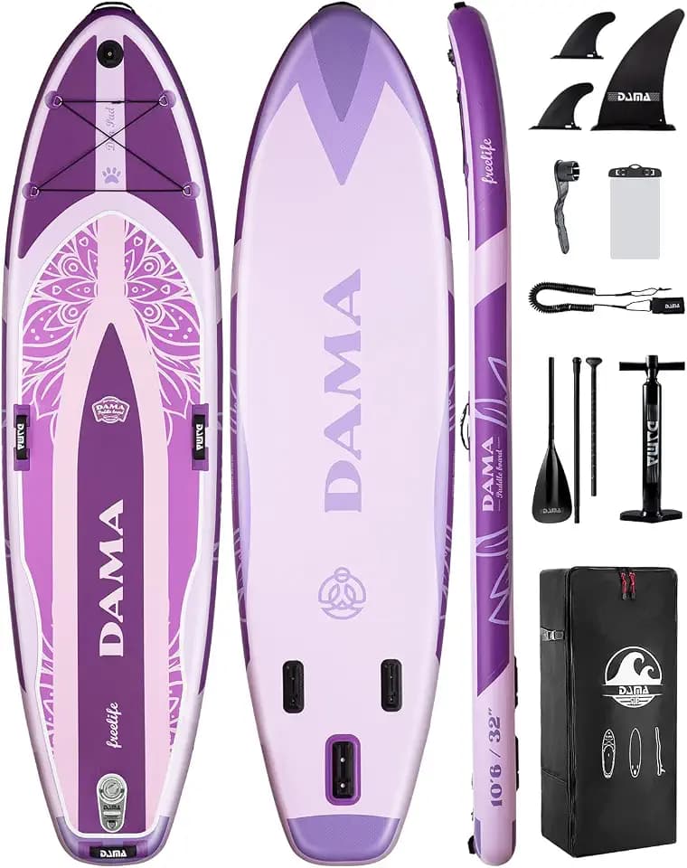 DAMA Premium Yoga&Pets Inflatable Stand Up Paddle Board, 33” Extra Wide Sup Board for Adult on Water, 330lbs Yoga Boardd with Durable SUP Accessories & Carry Bag