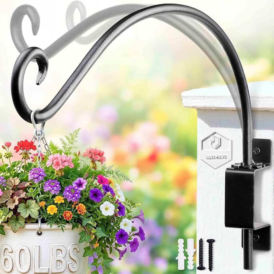 Swivel Bird Feeder Hanger Outdoor: 16 Inch Heavy-Duty Plant Bracket