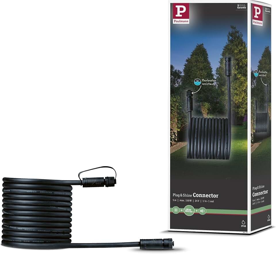 Paulmann 94276 Plug & Shine Kabel 5m IP68 Schwarz