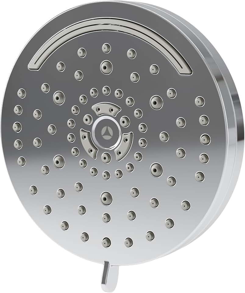 Symmons HydroMersion Contemporary 6 Inch Multifunction High Pressure 7 Mode Round Adjustable Showerhead in Polished Chrome