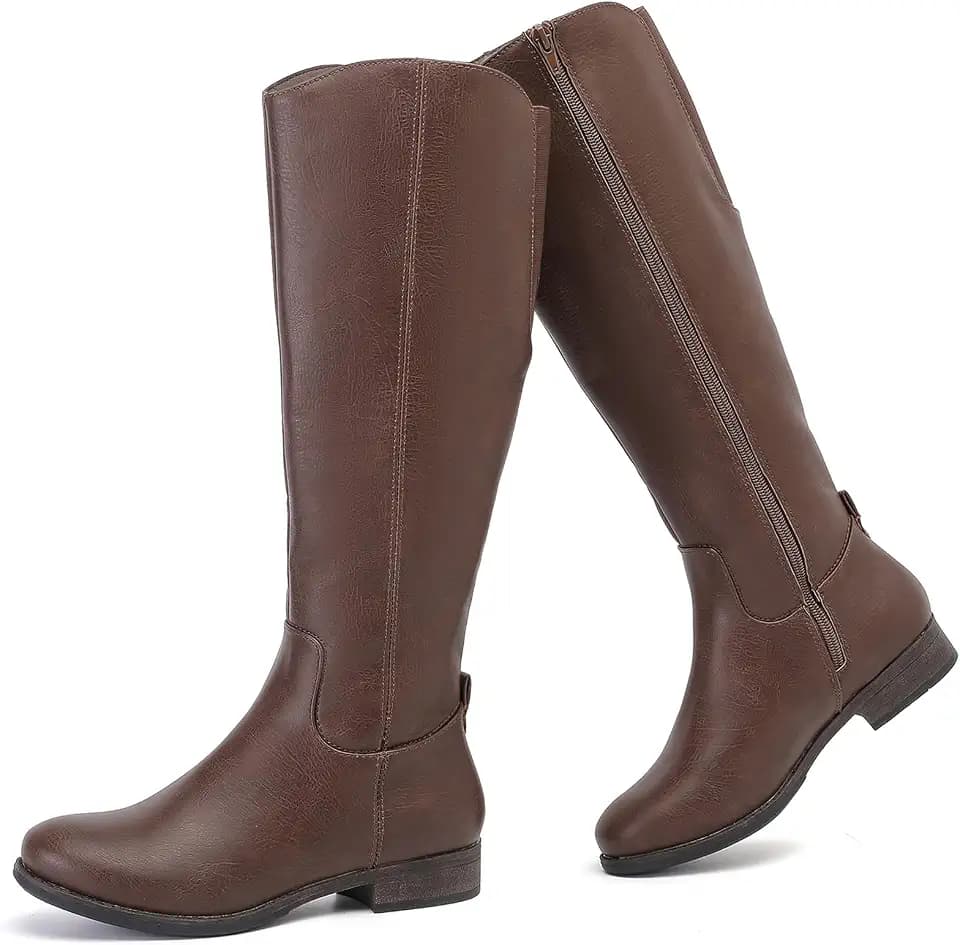 Ruiee Women's Knee High Boots Riding Fashion Boots.