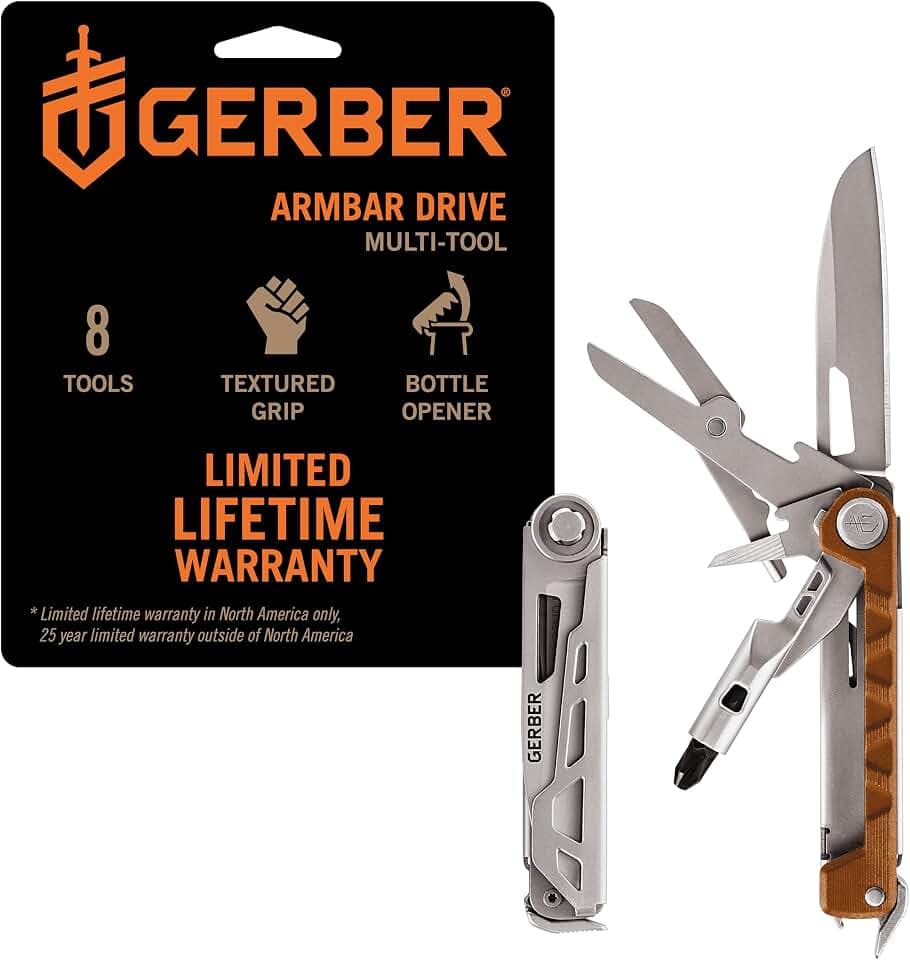 Gerber Armbar Drive EDC Pocket Knife Multitool with Bottle Opener, Gold