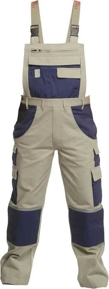 Latzhose Herren Multipocket Latzhose Multipocket beige/hydronblau