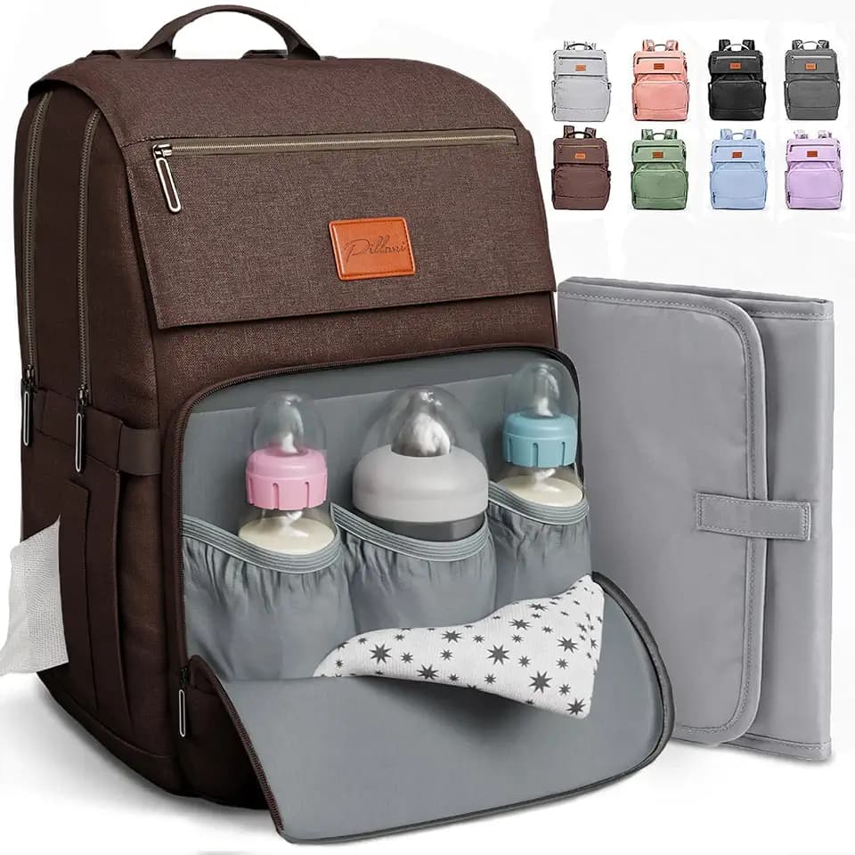 PILLANI Baby Diaper Bag Backpack - Large Bag for Boys & Girls, Waterproof Diaper Backpack - Travel Diaper Bags w/Changing Pad, Baby Registry Search & Shower Gifts - Essentials Must Haves Newborn Stuff