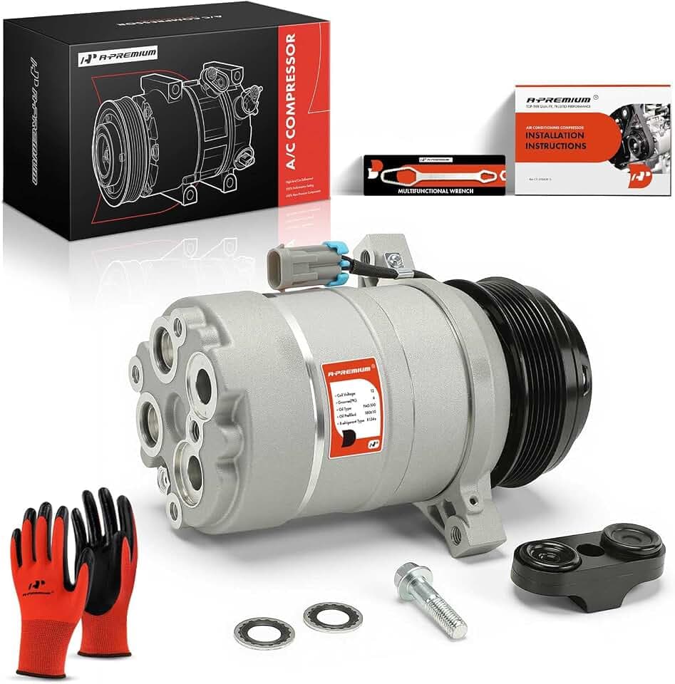 A-Premium AC Compressor with Clutch Compatible with Chevrolet & Cadillac