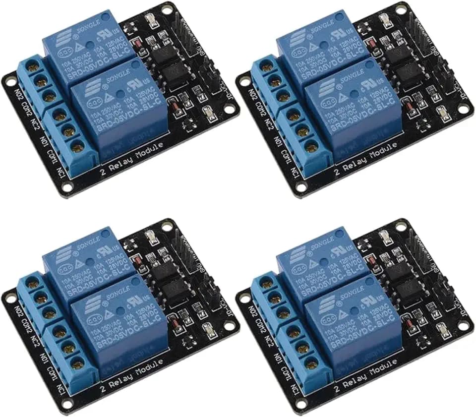 GTIWUNG 4 Stück 2 Kanal 5V Relaismodul, Relay Module 5V, 2 Channel Relais Modul mit Optokoppler für Raspberry Pi Arduino Relais Modul, Schwarz