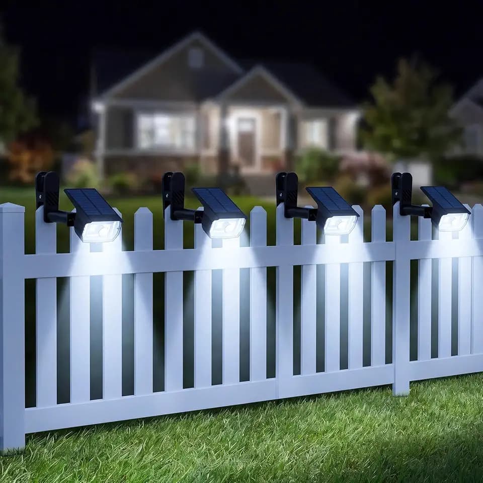 nipify 4 Pack Clip On Solar Lights Outdoor, Motion Sensor Lights with 3 Modes, 2-in-1 Solar Security Light Waterproof for Outside Fence, Deck, Gutter, Pathway