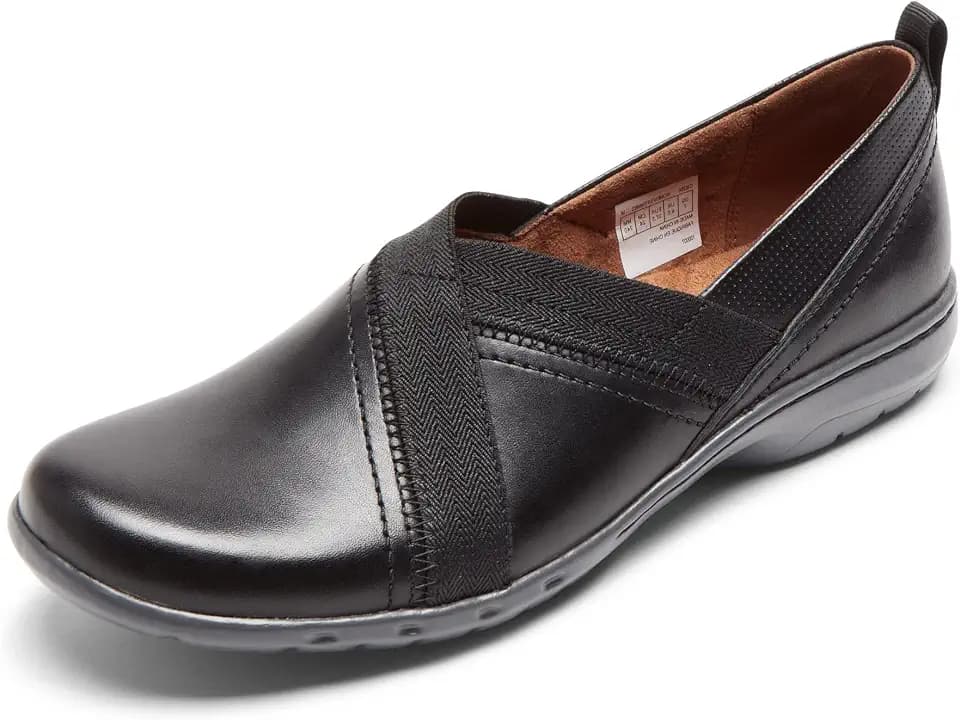 Cobb Hill Women's Penfield Envelope Flat, Black Leather, 10 Narrow