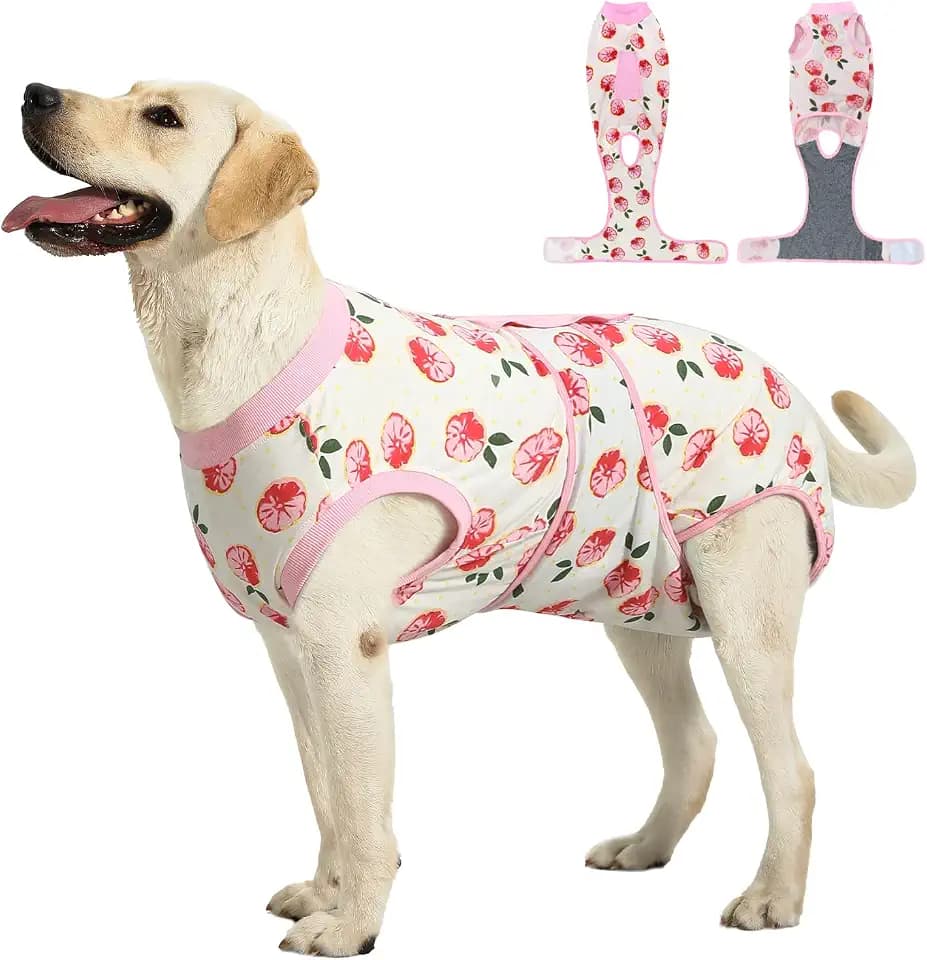 Recovery Suit for Dogs Cats After Surgery, Cone Alternative, Pink, M