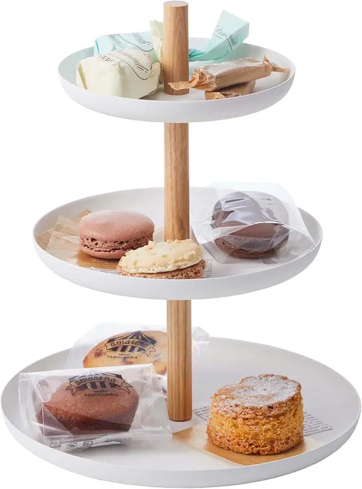 Yamazaki Tosca 3-stöckiger Dessertständer, weiß