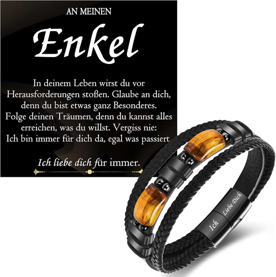 Geschenke für Männer, Lederarmband mit Gravur Ich Liebe Dich Geschenke für Mann Ehemann Freund Sohn Papa Patenonkel Onkel Opa Bruder Enkel Geschenk zu Weihnachten Geburtstag Jahrestag Geschenk