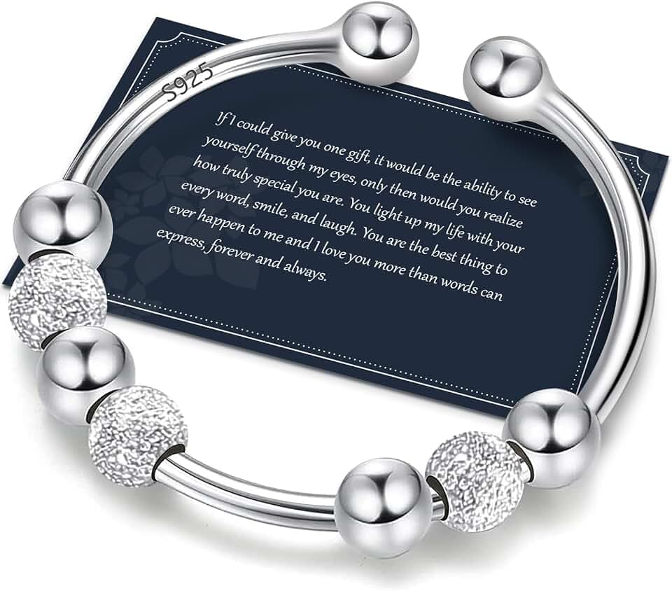 J.Fée Anxiety Ring Silber 925 Stress Ring Damen Stressring Silber Ringe 925 Frauen Angstring Silber Anxiety Ringe Verstellbar Ringe Für Frauen