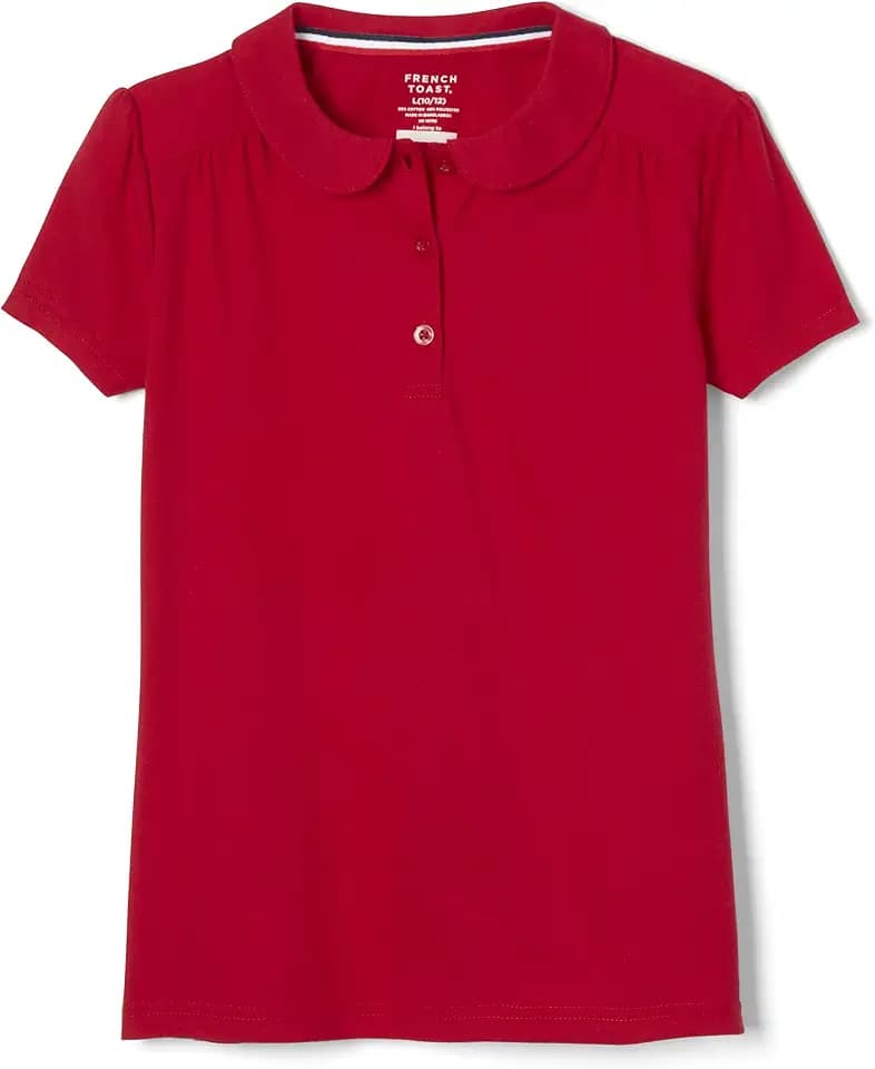 French Toast Toddler Girls Short Sleeve Peter Pan Collar Polo
