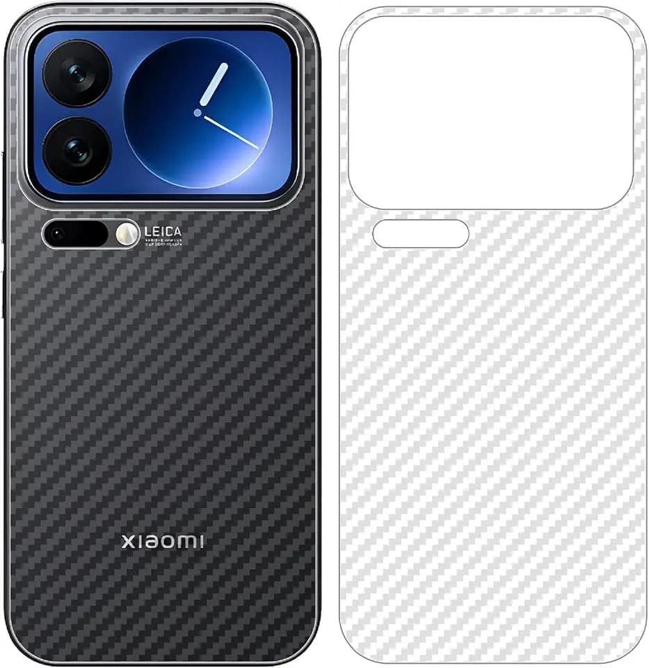 GIOPUEY Rückseite Folie Kompatibel mit Xiaomi 17 Pro Max, [4 Stück] 0.1mm Ultradünn Carbon Muster Rückseite Folie, Kratzfest Anti Fingerabdruck rutschfest